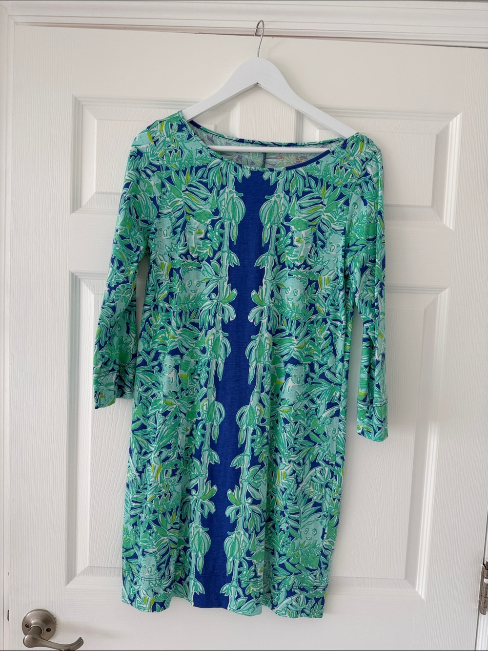 Lilly Pulitzer Navy and Green Leaf-Print Midi Dress